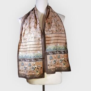 Vintage St. Michaels Long Scarf Brown, Green, White